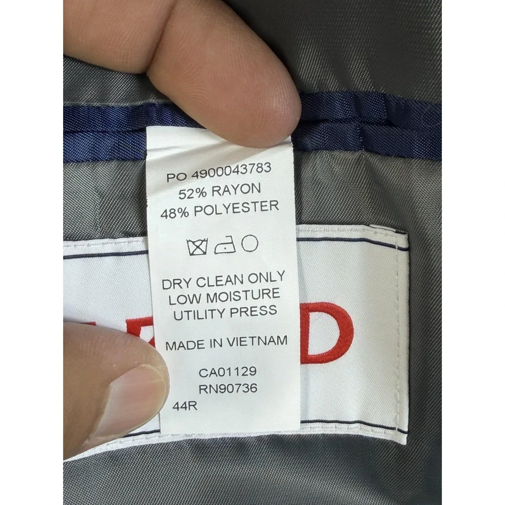 IZOD Blazer Mens 44R Navy Textured Rayon Blend‎ Sport Coat Jacket New Formal